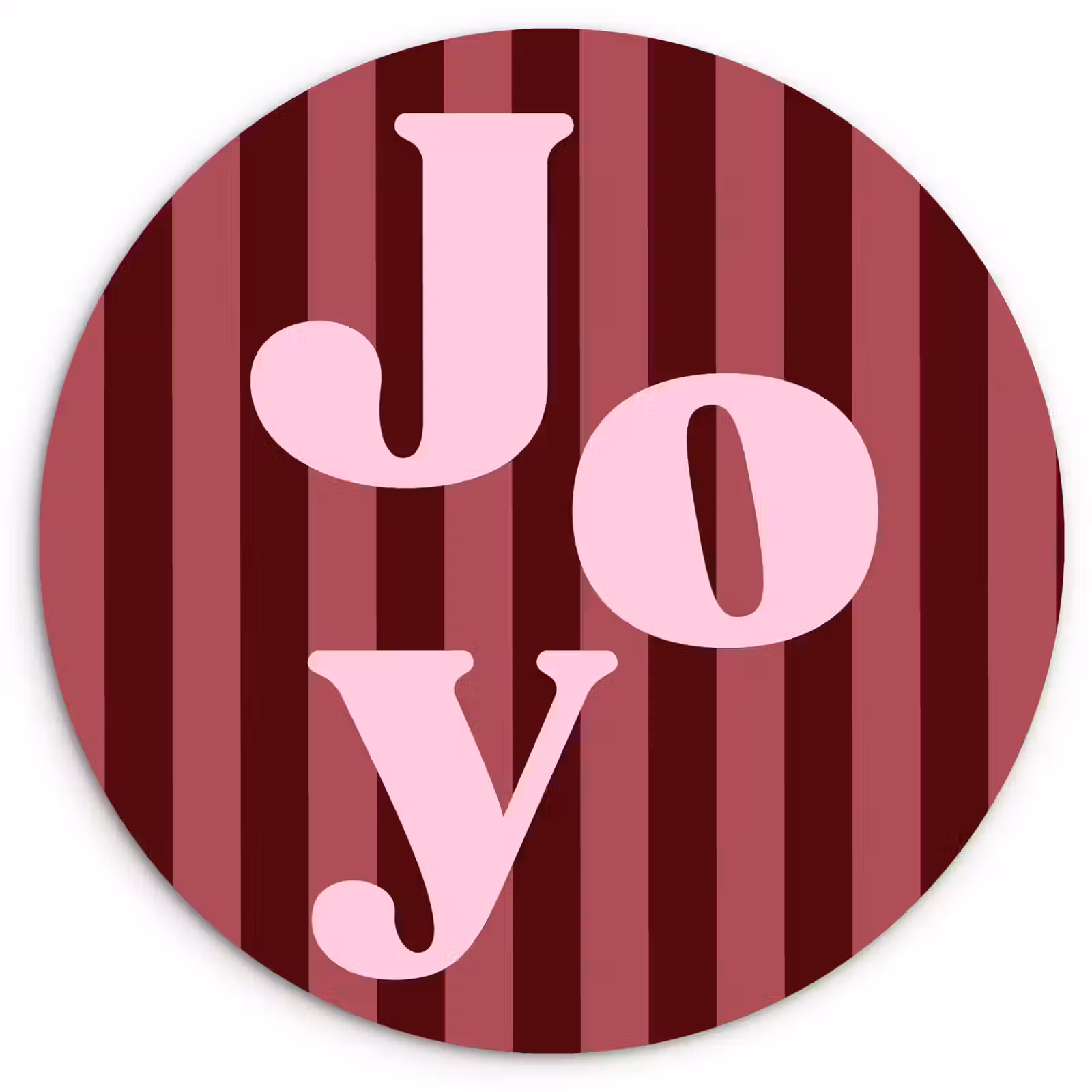 Wandcirkel - Glas - Joy - Kerst - Tekst - Roze — 1