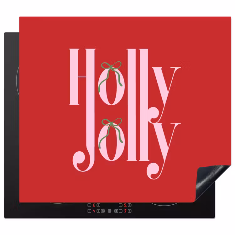 Inductie beschermer - Kerst - Roze - Rood - Tekst — 1