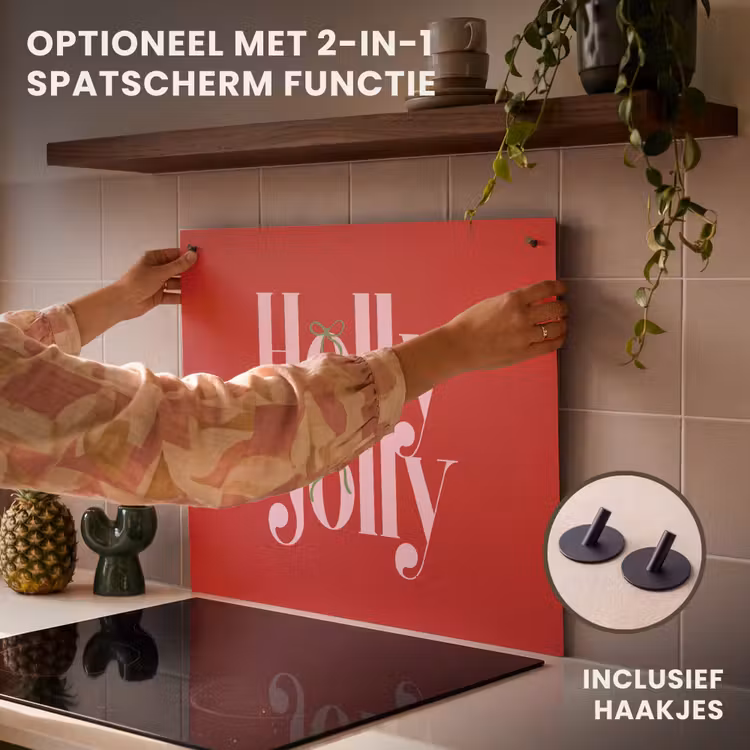 Inductie beschermer - Kerst - Roze - Rood - Tekst — 10