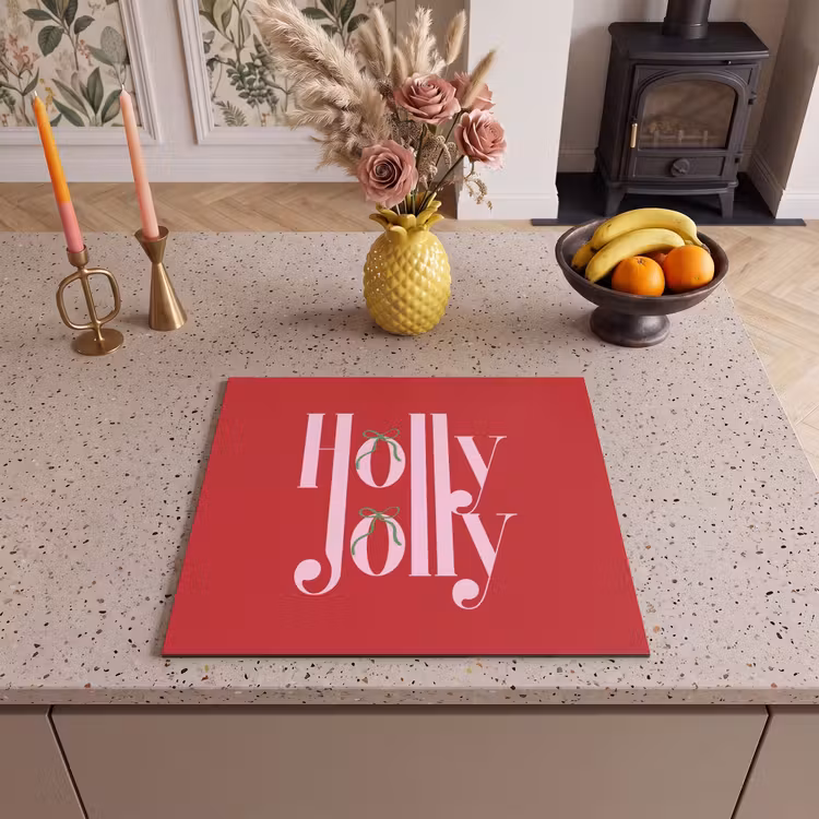 Inductie beschermer - Kerst - Roze - Rood - Tekst — 2