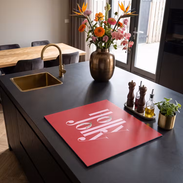 Inductie beschermer - Kerst - Roze - Rood - Tekst — 5