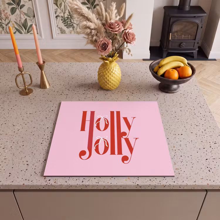 Inductie beschermer - Kerst - Tekst - Rood - Roze — 2