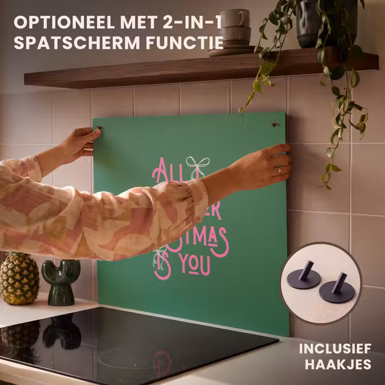 Inductie beschermer - Kerst - Tekst - Roze - Groen — 10