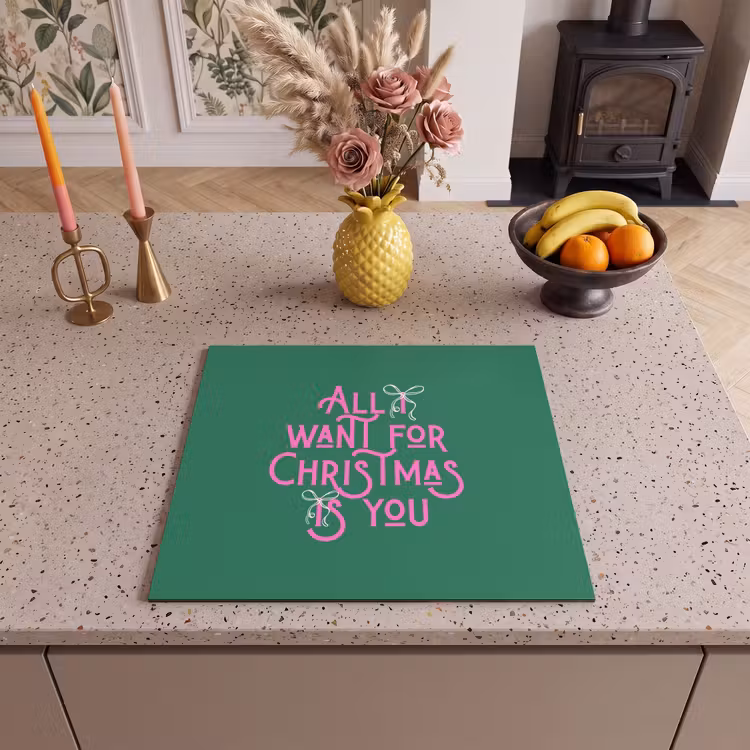 Inductie beschermer - Kerst - Tekst - Roze - Groen — 2
