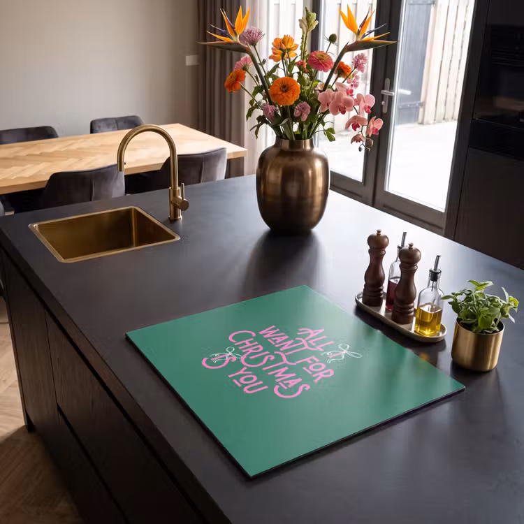 Inductie beschermer - Kerst - Tekst - Roze - Groen — 5