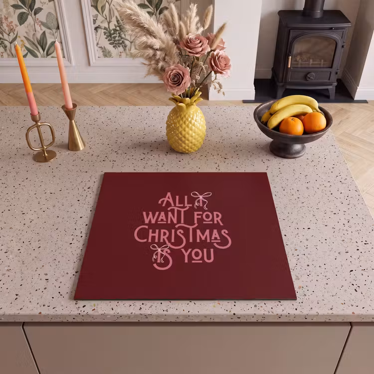 Inductie beschermer - Tekst - Kerst - Rood - Roze — 2