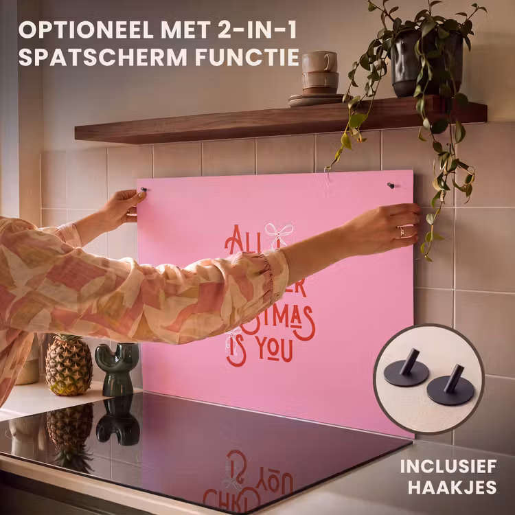Inductie beschermer - Tekst - Kerst - Roze - Rood — 10