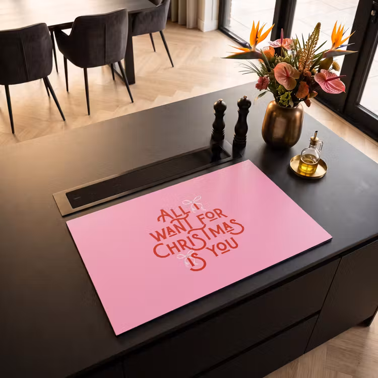 Inductie beschermer - Tekst - Kerst - Roze - Rood — 5