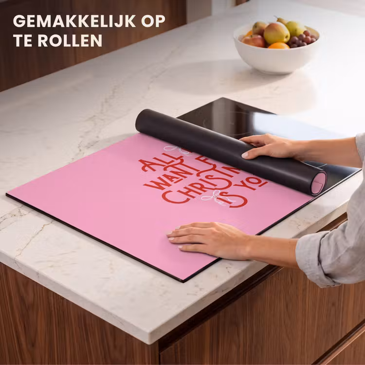 Inductie beschermer - Tekst - Kerst - Roze - Rood — 7