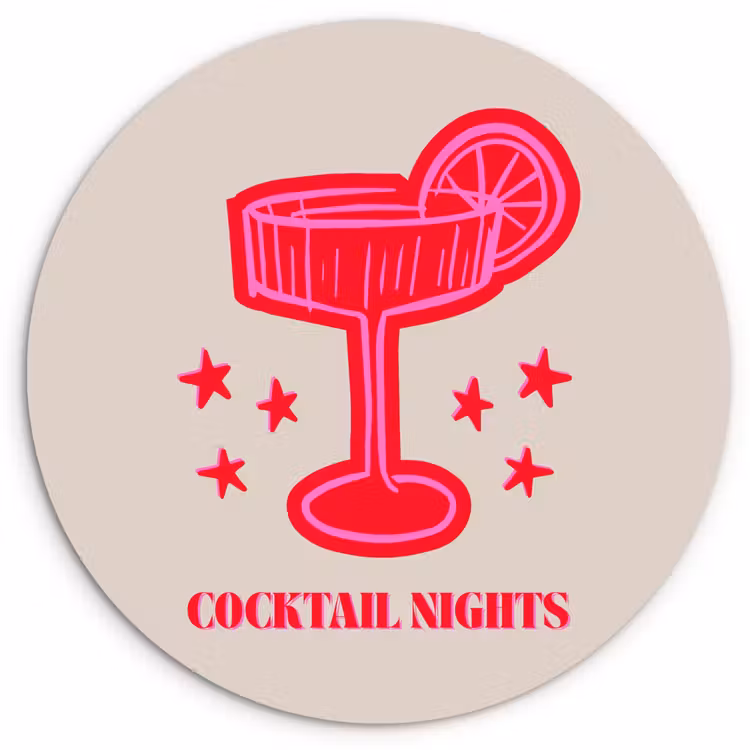 Wandcirkel - Glas - Cocktail - Kerst - Beige - Roze — 1