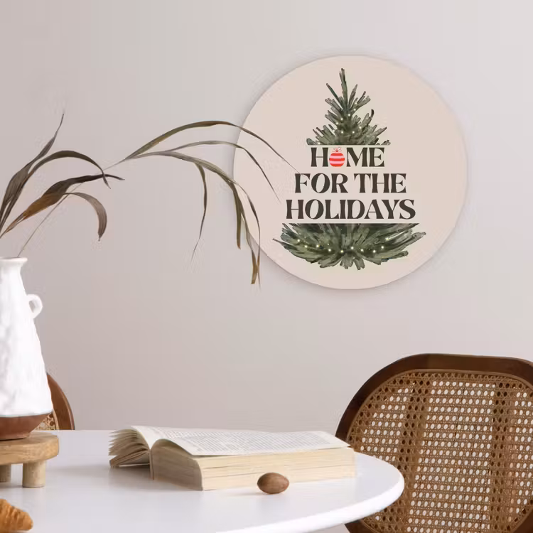 Wandcirkel - Glas - Kerst - Tekst - Kerstboom - Beige — 4