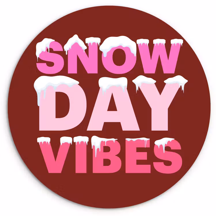 Wandcirkel - Glas - Kerst - Tekst - Sneeuw - Rood - Roze — 1