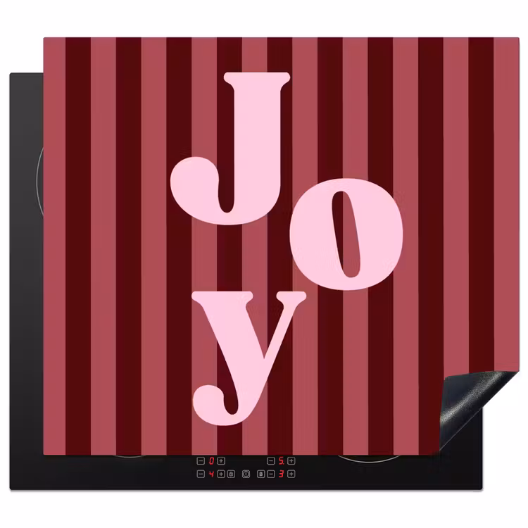 Inductie beschermer - Joy - Kerst - Tekst - Roze — 1