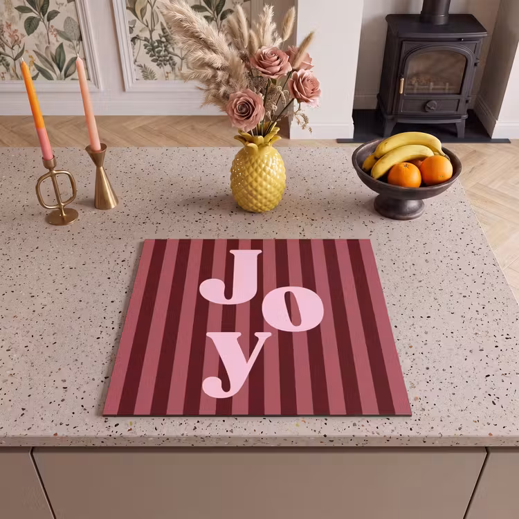 Inductie beschermer - Joy - Kerst - Tekst - Roze — 2