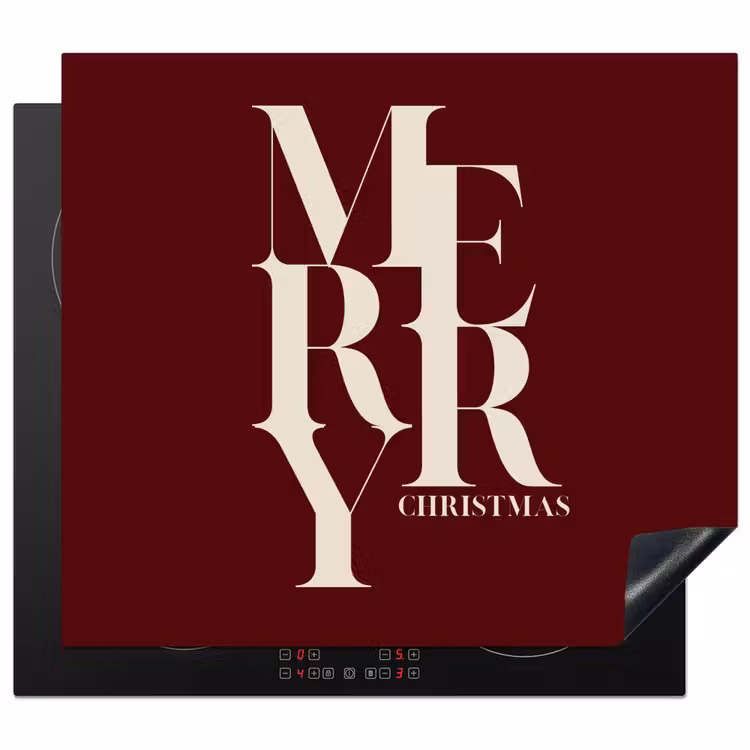 Inductie beschermer - Merry - Tekst - Donker - Rood — 1
