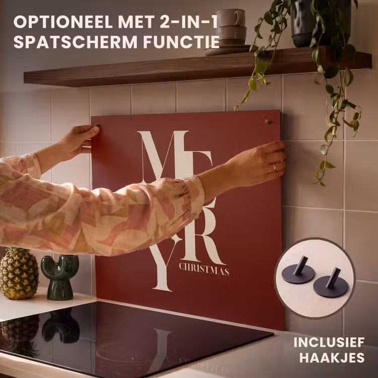 Inductie beschermer - Merry - Tekst - Donker - Rood — 10