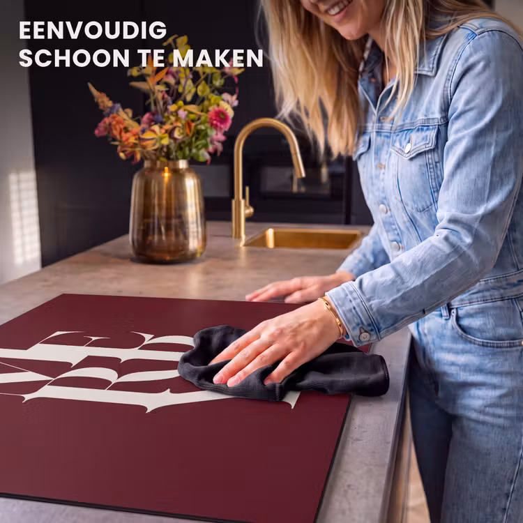 Inductie beschermer - Merry - Tekst - Donker - Rood — 6