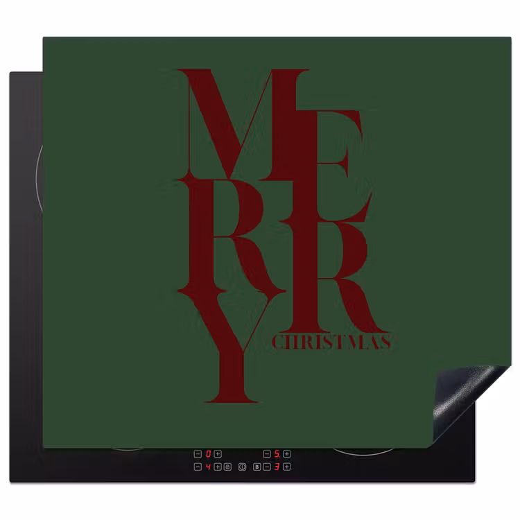 Inductie beschermer - Merry - Tekst - Groen - Kerst — 1
