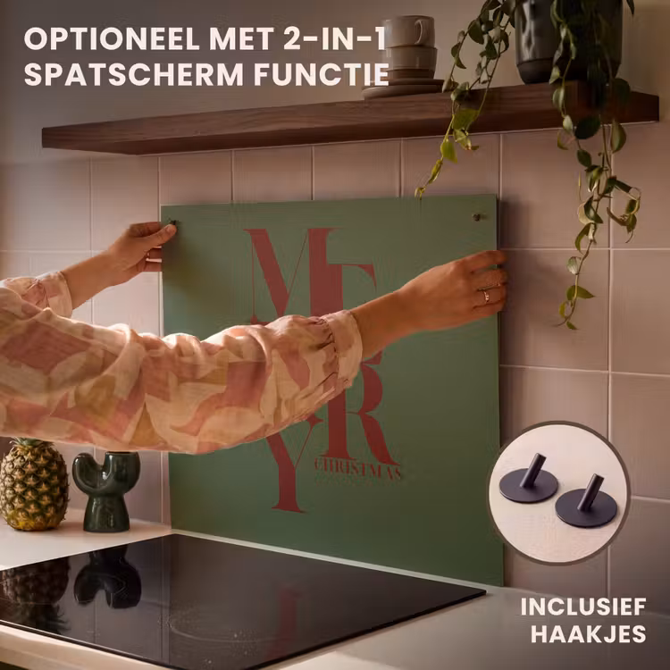 Inductie beschermer - Merry - Tekst - Groen - Kerst — 10