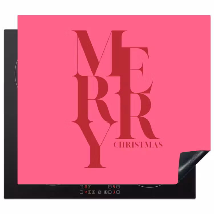 Inductie beschermer - Merry - Tekst - Kerst - Roze — 1