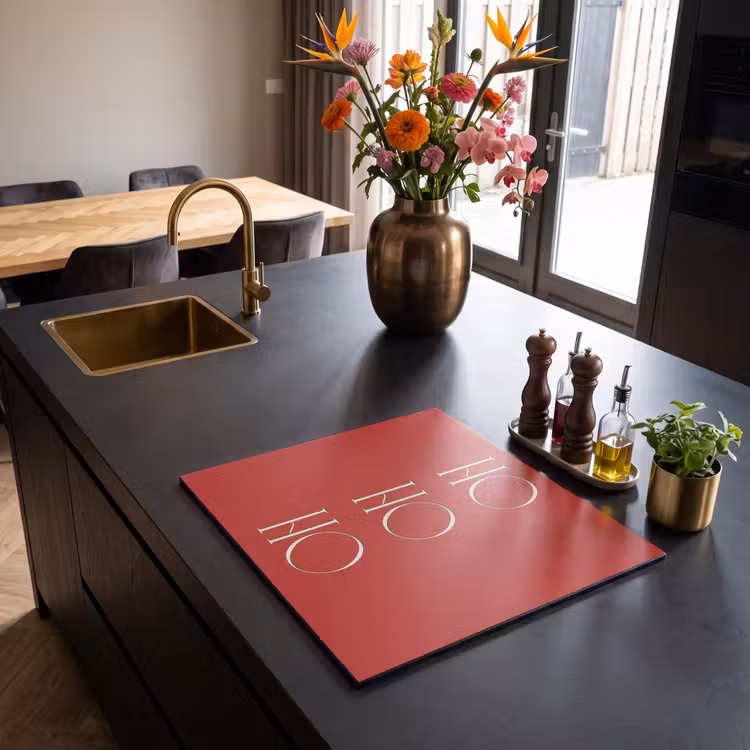 Inductie beschermer - Tekst - Kerst - Modern - Rood — 5