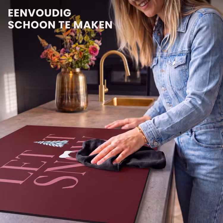 Inductie beschermer - Tekst - Kerst - Sneeuw - Roze — 6