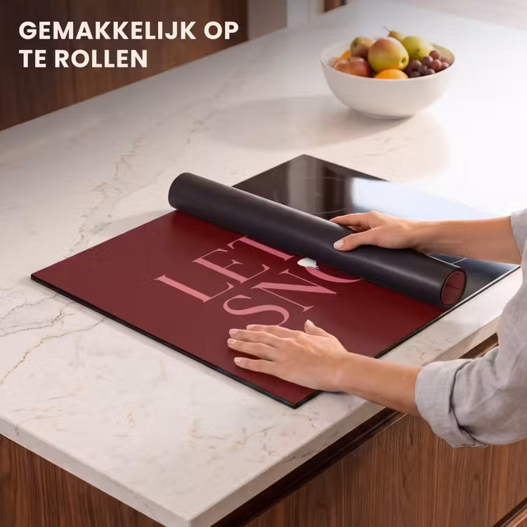 Inductie beschermer - Tekst - Kerst - Sneeuw - Roze — 7