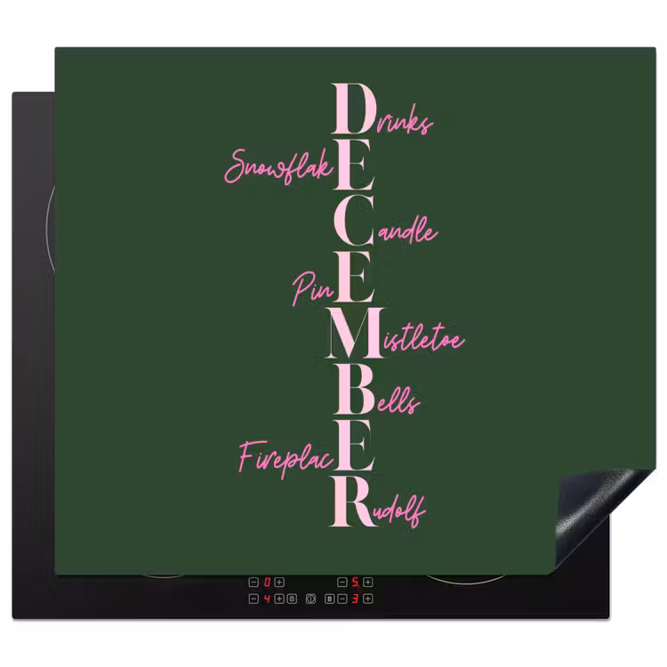 Inductie beschermer - December - Tekst - Kerst - Groen — 1