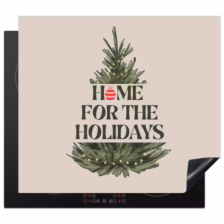 Inductie beschermer - Kerst - Tekst - Kerstboom - Beige — 1