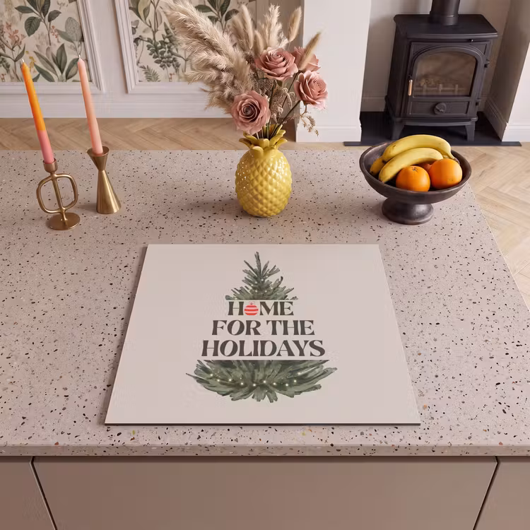 Inductie beschermer - Kerst - Tekst - Kerstboom - Beige — 2