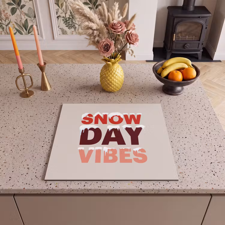 Inductie beschermer - Sneeuw - Kerst - Tekst - Rood — 2