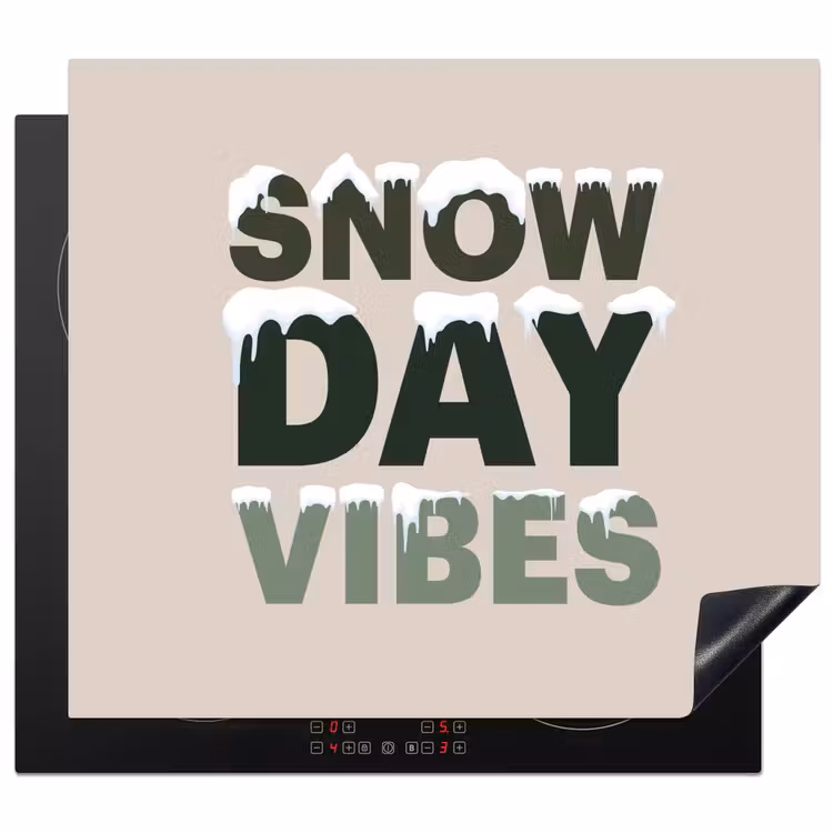 Inductie beschermer - Sneeuw - Tekst - Kerst - Beige — 1