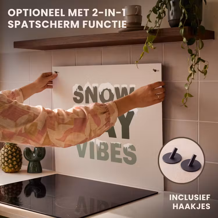 Inductie beschermer - Sneeuw - Tekst - Kerst - Beige — 10
