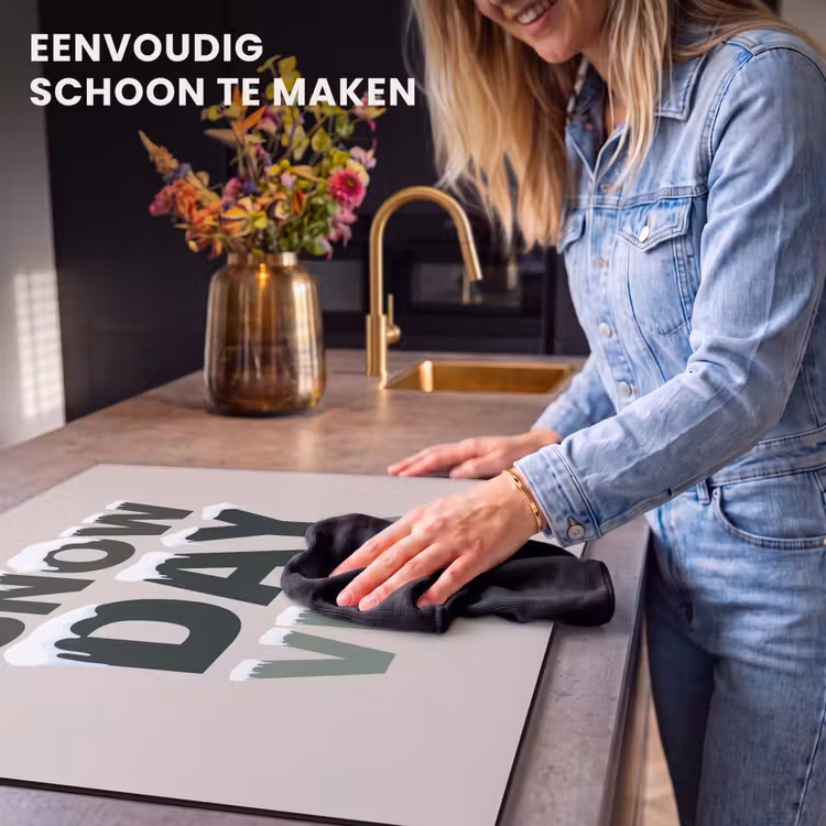 Inductie beschermer - Sneeuw - Tekst - Kerst - Beige — 6