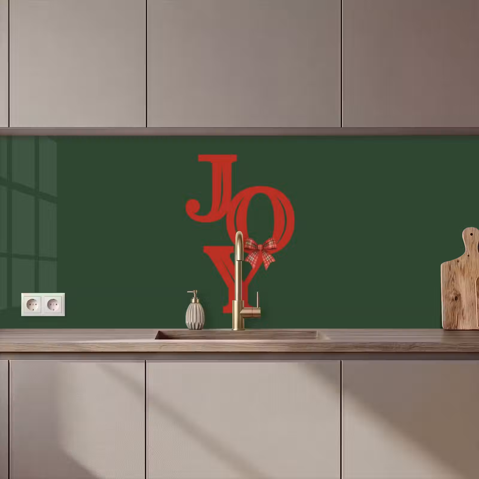Keuken achterwand - Tekst - Kerst - Rood — 1