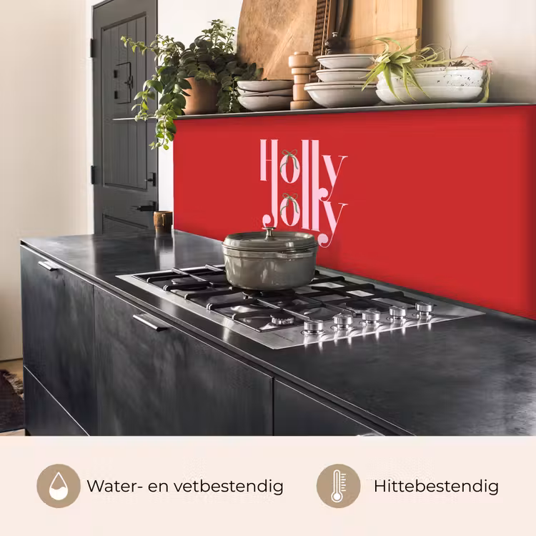 Keuken achterwand - Kerst - Roze - Rood - Tekst — 3