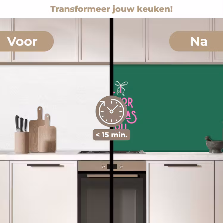 Keuken achterwand - Kerst - Tekst - Roze - Groen — 2