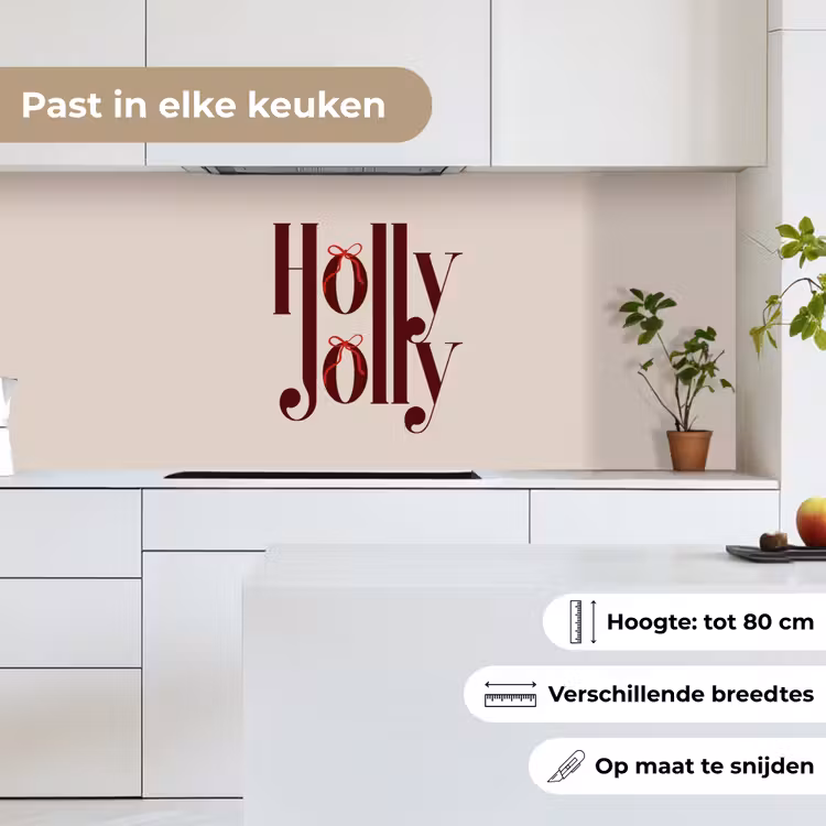 Keuken achterwand - Tekst - Kerst - Bruin — 4