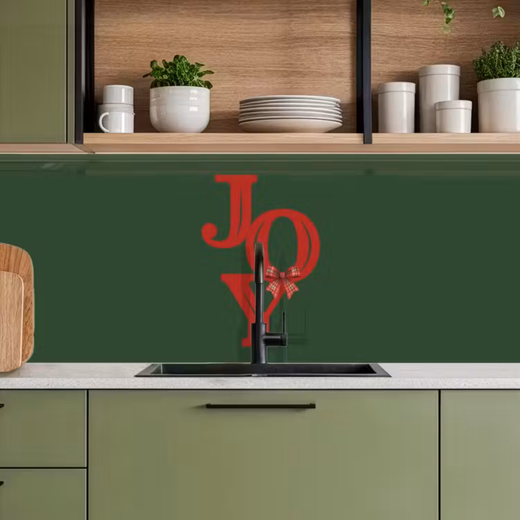 Keuken achterwand - Tekst - Kerst - Rood — 5