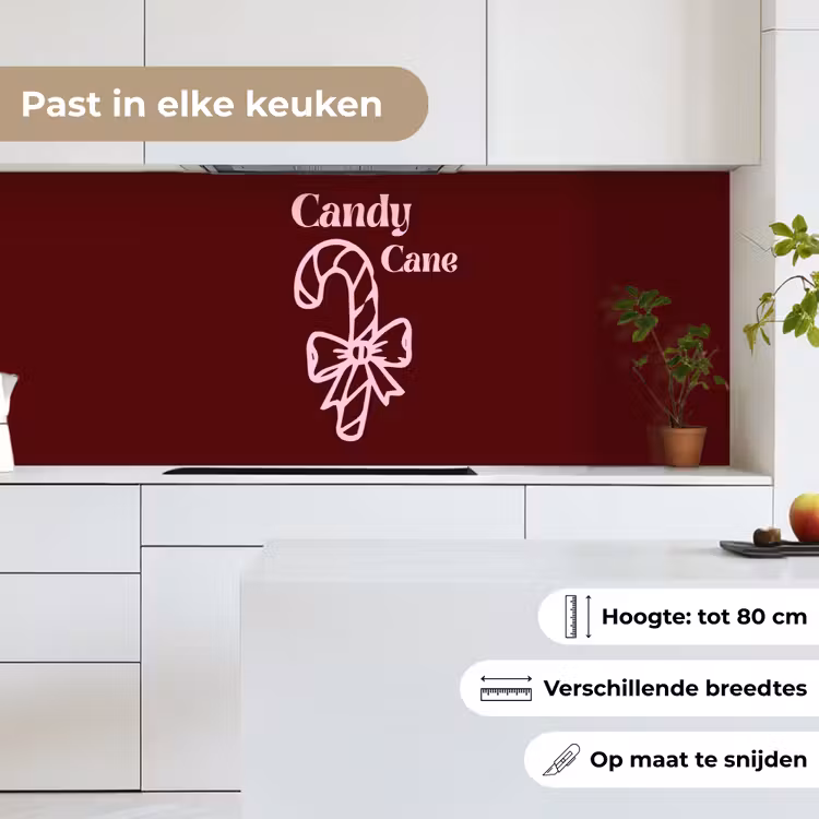 Keuken achterwand - Kerst - Snoep - Tekst - Roze — 4