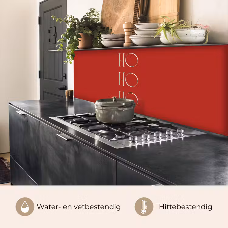 Keuken achterwand - Tekst - Kerst - Modern - Rood — 3