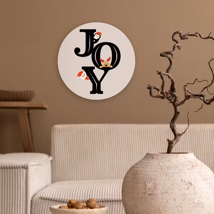 Muurcirkel - Joy - Animatie - Zwart - Kerst — 2