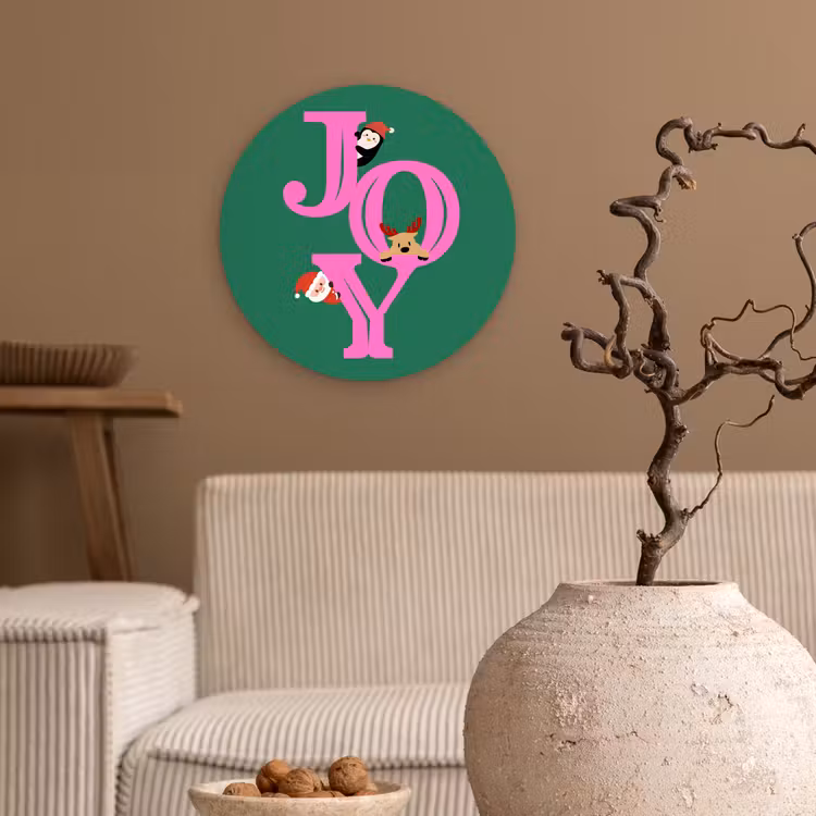 Muurcirkel - Joy - Kerst - Animatie - Roze - Groen — 2
