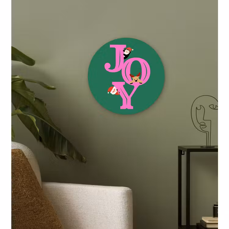 Muurcirkel - Joy - Kerst - Animatie - Roze - Groen — 3