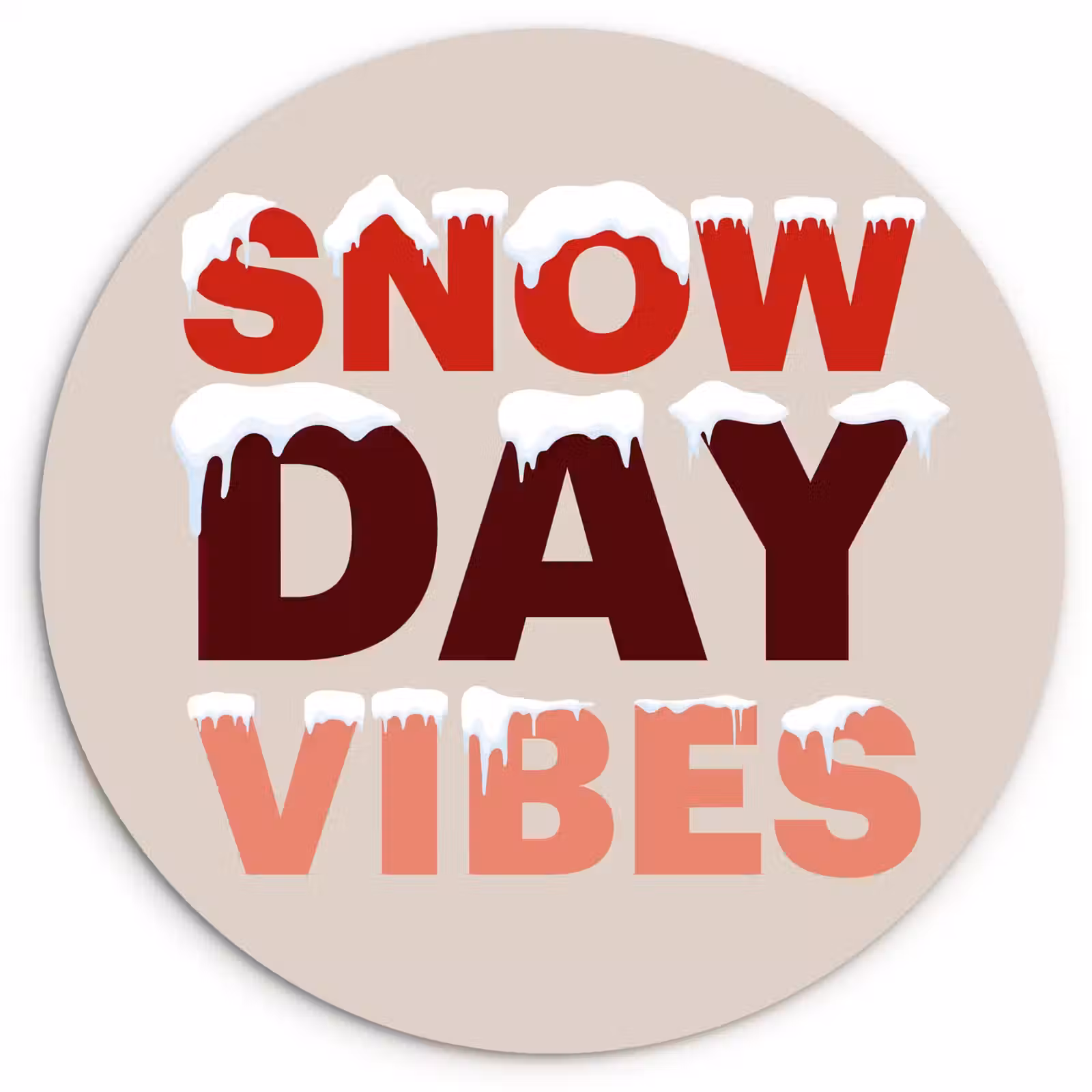 Muurcirkel - Sneeuw - Kerst - Tekst - Rood — 1