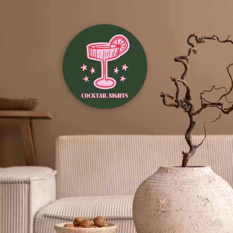 Muurcirkel - Cocktail - Kerst - Roze - Groen — 2