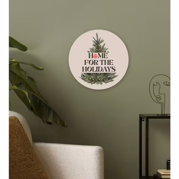 Muurcirkel - Kerst - Tekst - Kerstboom - Beige — 3