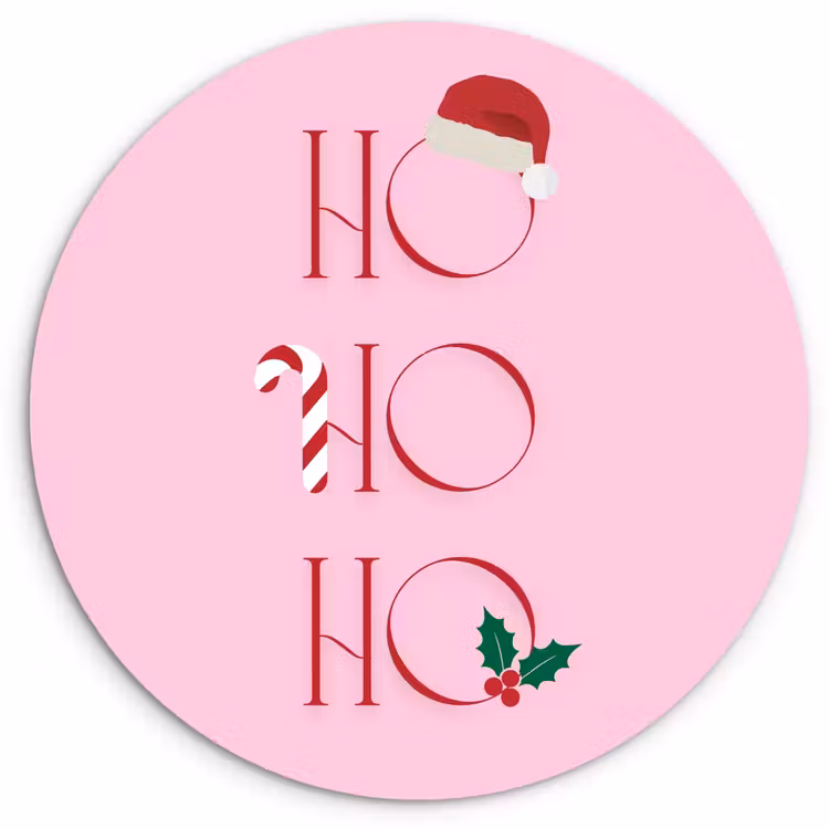 Muurcirkel - Kerst - Tekst - Roze - Illustratie — 1