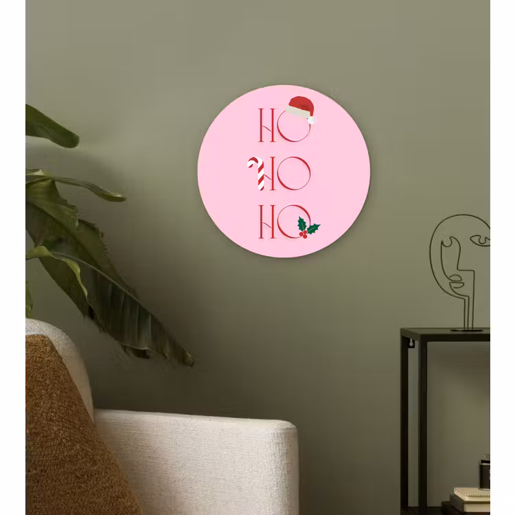 Muurcirkel - Kerst - Tekst - Roze - Illustratie — 3
