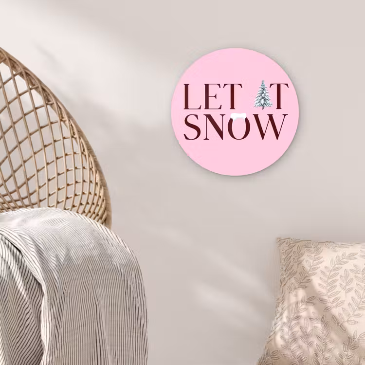 Muurcirkel - Kerst - Tekst - Sneeuw - Roze — 5